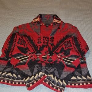 Ralph Lauren Red, Gray and Black Sweater